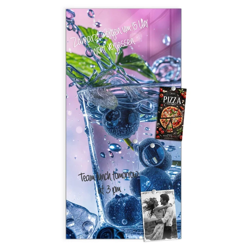 Magnettafel - Blaubeeren im Glas