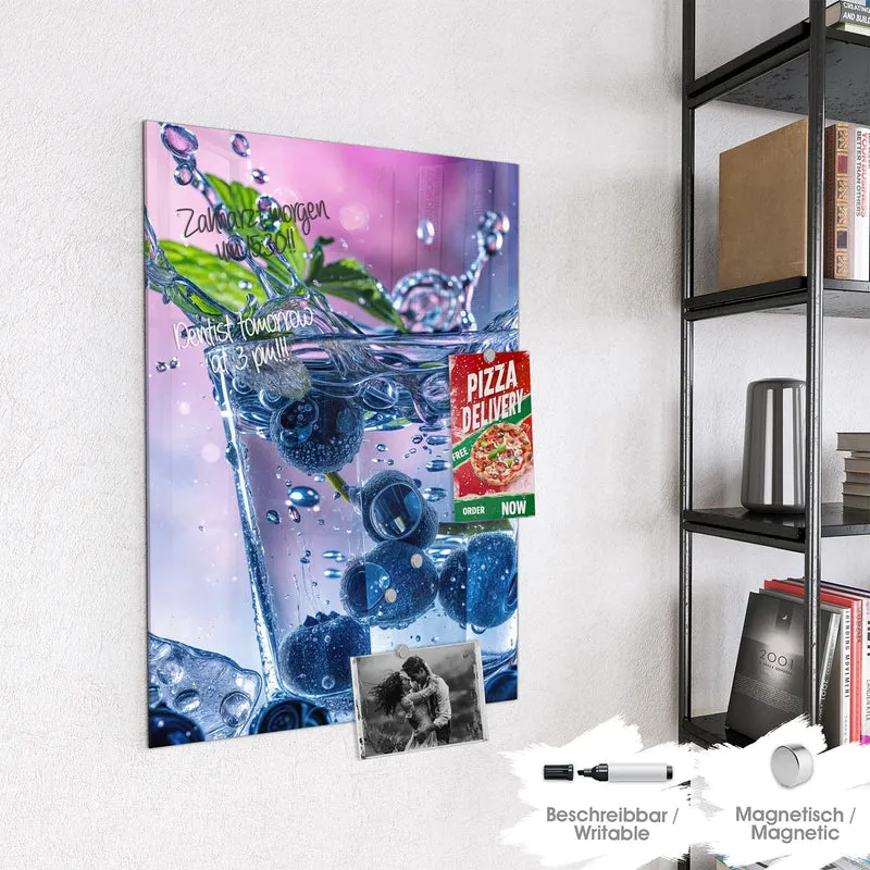 Magnettafel - Blaubeeren im Glas