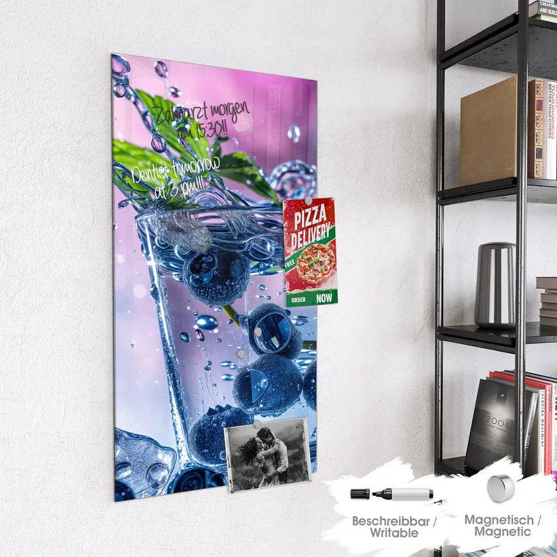 Magnettafel - Blaubeeren im Glas