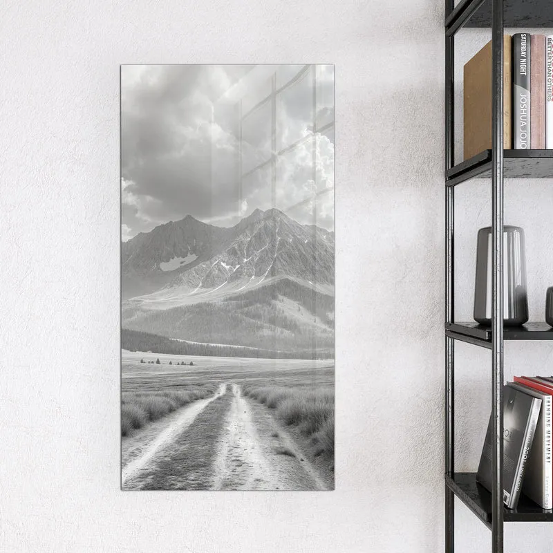 Magnettafel - Einsamer Baum vor Bergen