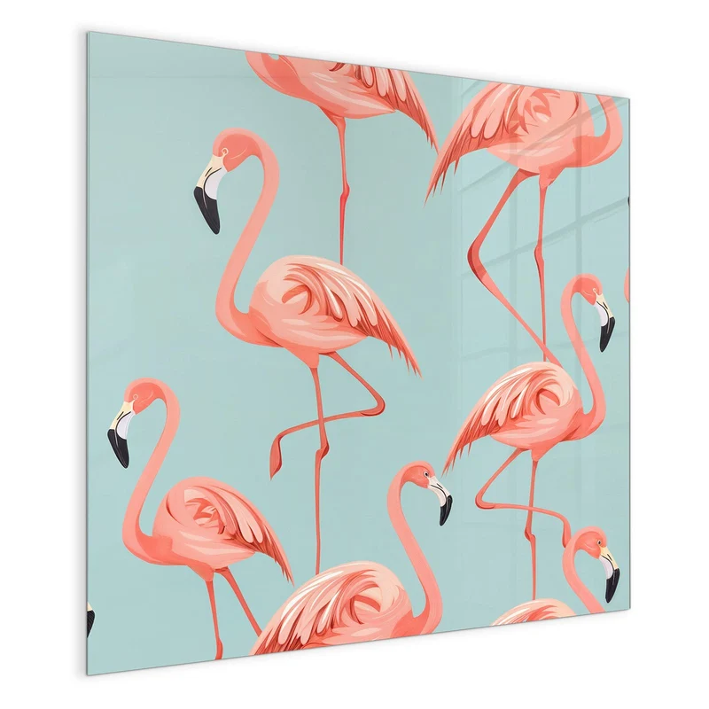 Magnettafel - Flamingos auf Türkis