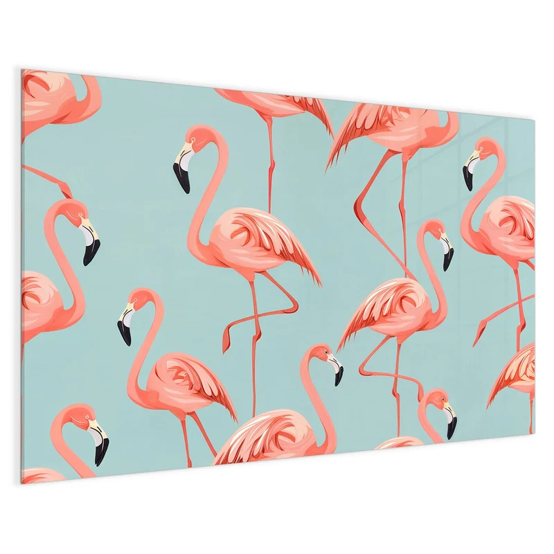 Magnettafel - Flamingos auf Türkis