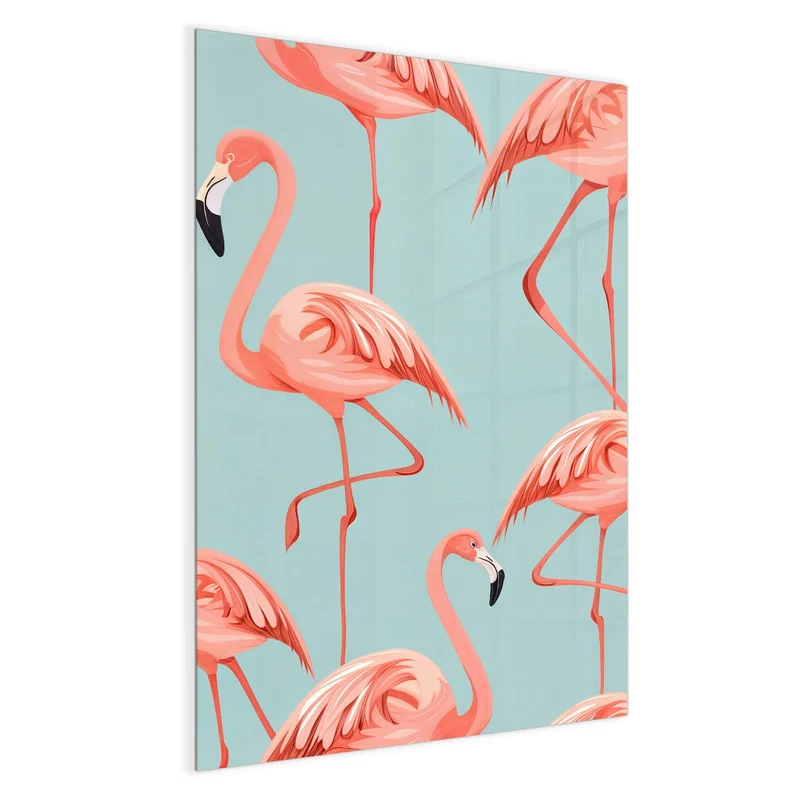 Magnettafel - Flamingos auf Türkis