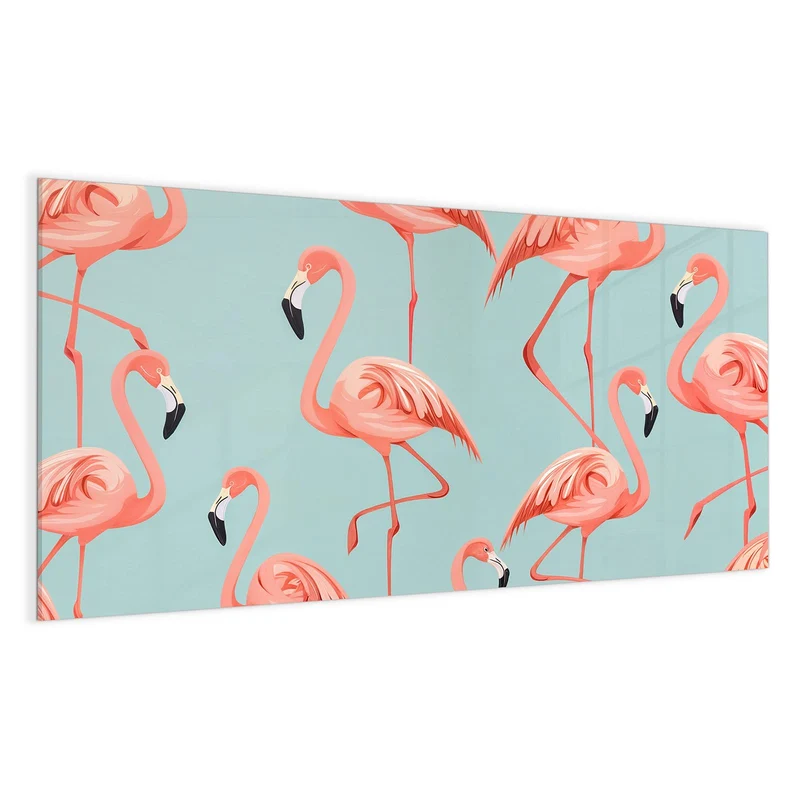Magnettafel - Flamingos auf Türkis