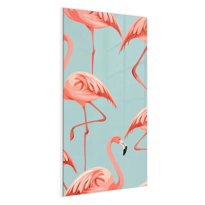 Magnettafel - Flamingos auf Türkis