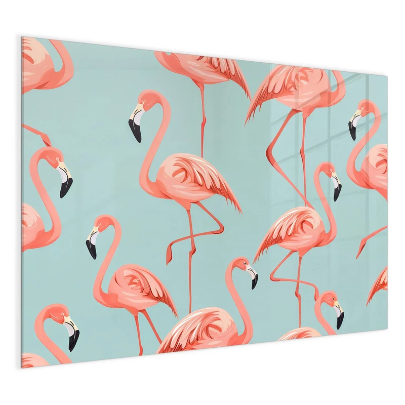 Magnettafel - Flamingos auf Türkis