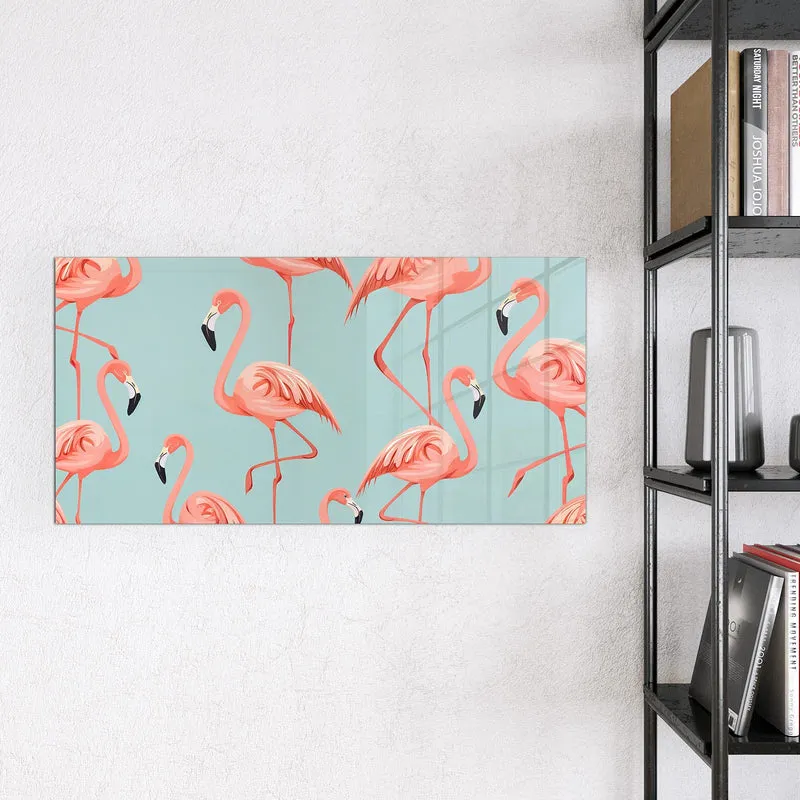 Magnettafel - Flamingos auf Türkis