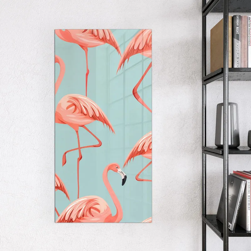 Magnettafel - Flamingos auf Türkis