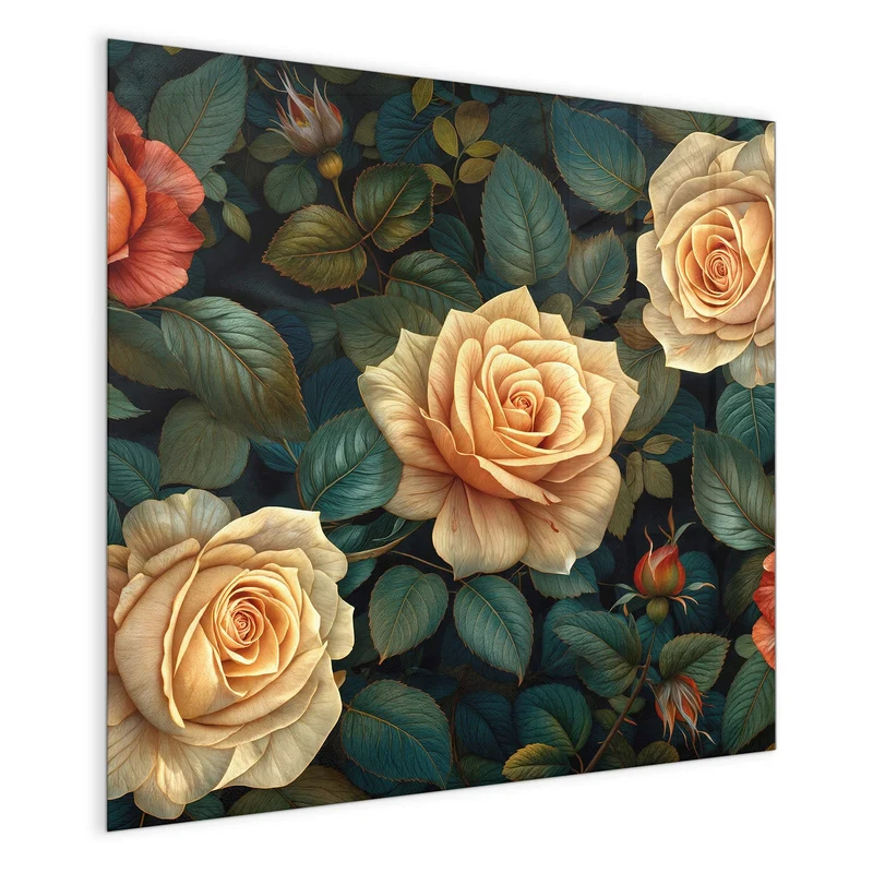 Magnettafel - Rosen in Apricot