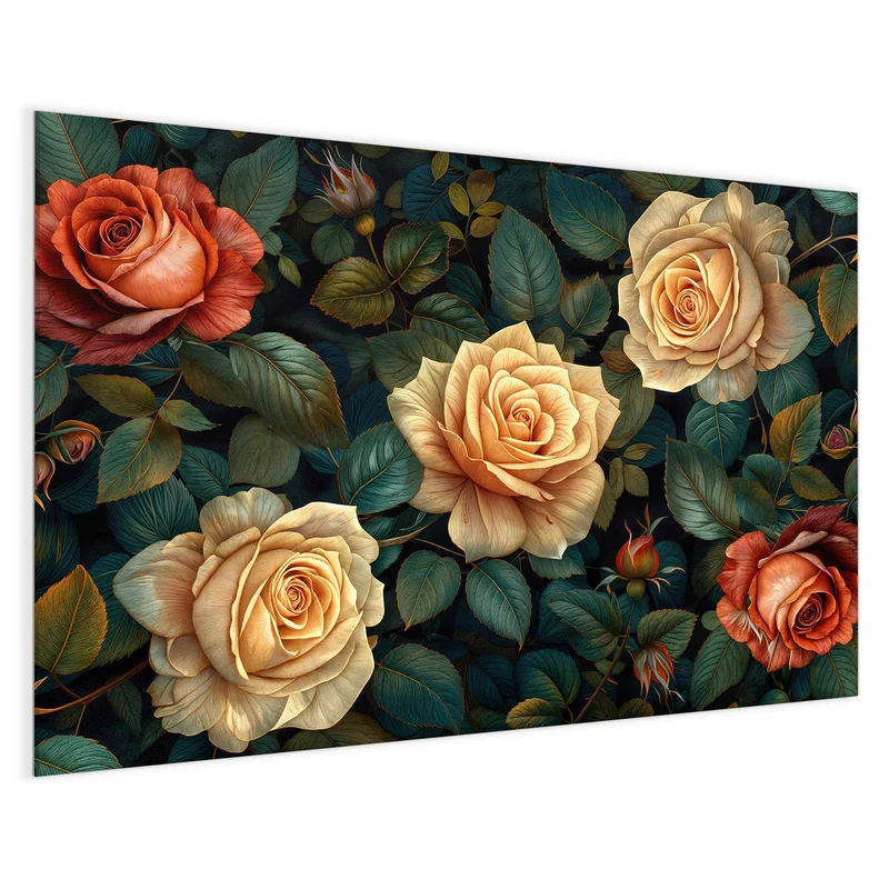 Magnettafel - Rosen in Apricot