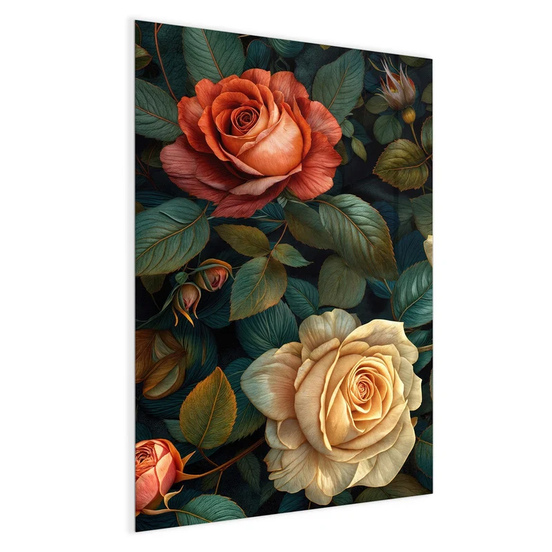 Magnettafel - Rosen in Apricot
