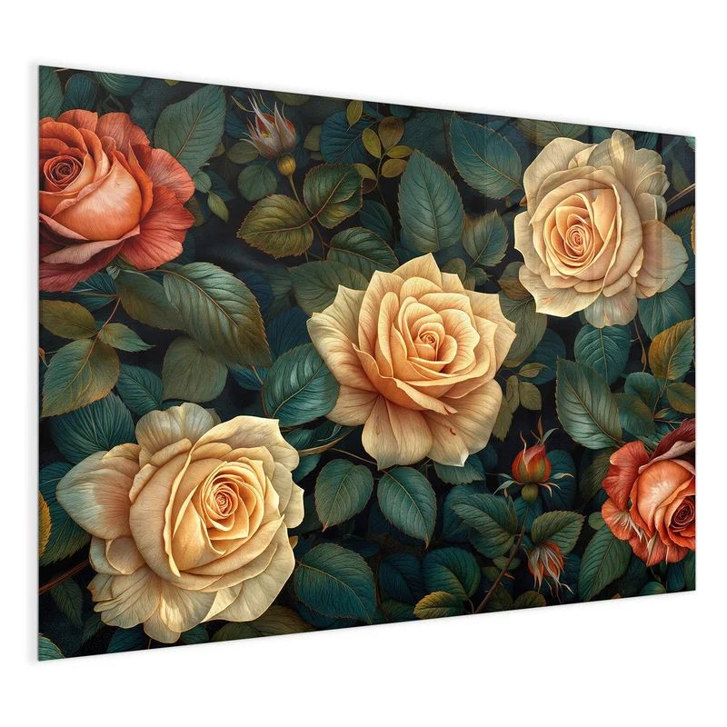 Magnettafel - Rosen in Apricot