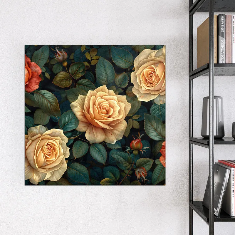 Magnettafel - Rosen in Apricot