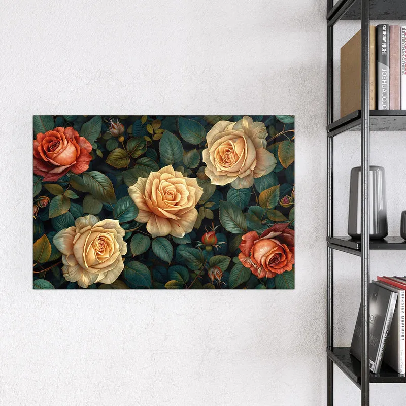 Magnettafel - Rosen in Apricot
