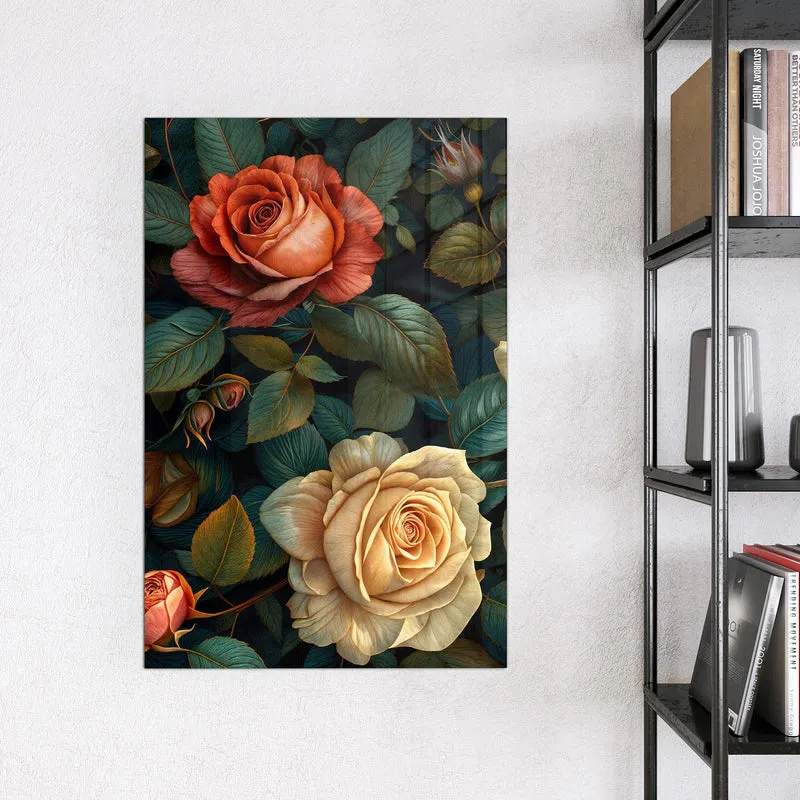 Magnettafel - Rosen in Apricot