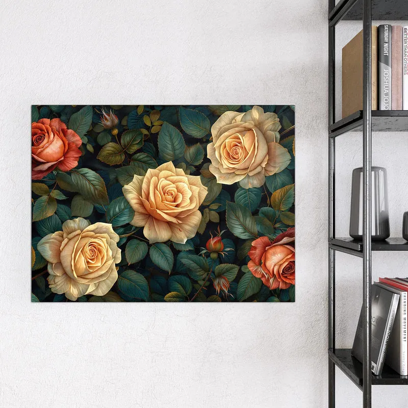 Magnettafel - Rosen in Apricot