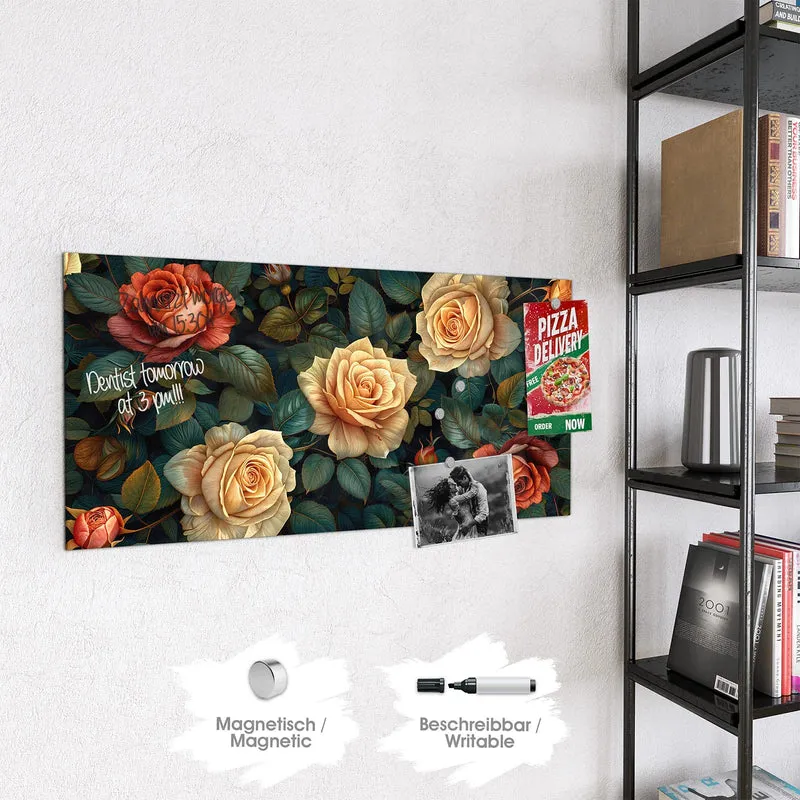 Magnettafel - Rosen in Apricot