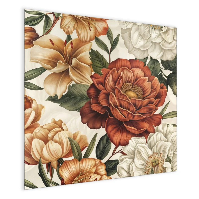 Magnettafel - Vintage Blütenmuster