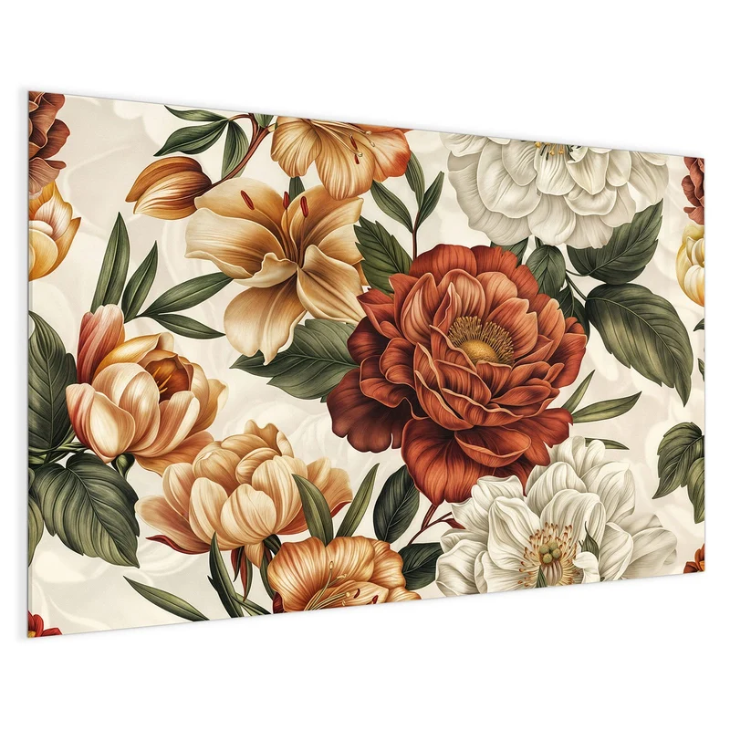 Magnettafel - Vintage Blütenmuster