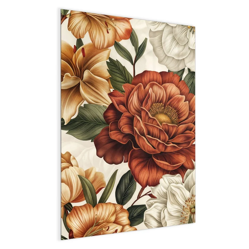 Magnettafel - Vintage Blütenmuster