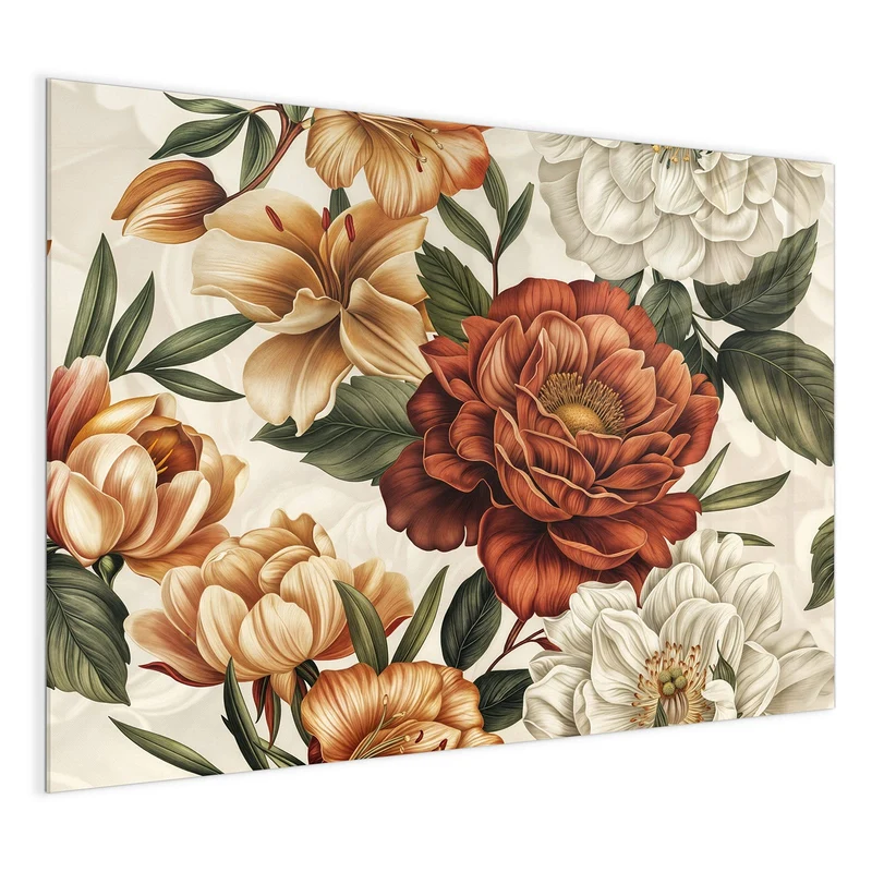 Magnettafel - Vintage Blütenmuster
