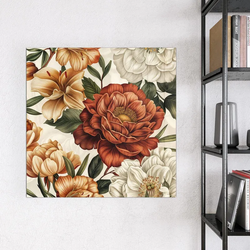 Magnettafel - Vintage Blütenmuster