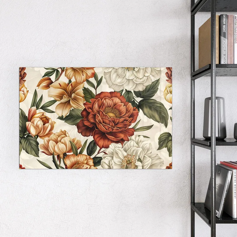 Magnettafel - Vintage Blütenmuster