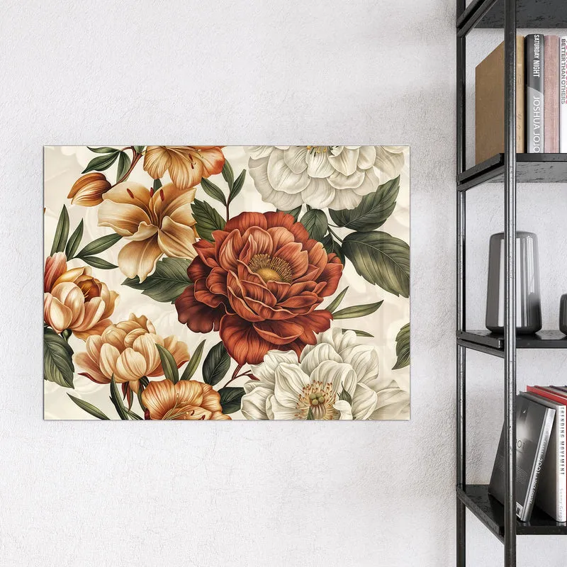 Magnettafel - Vintage Blütenmuster