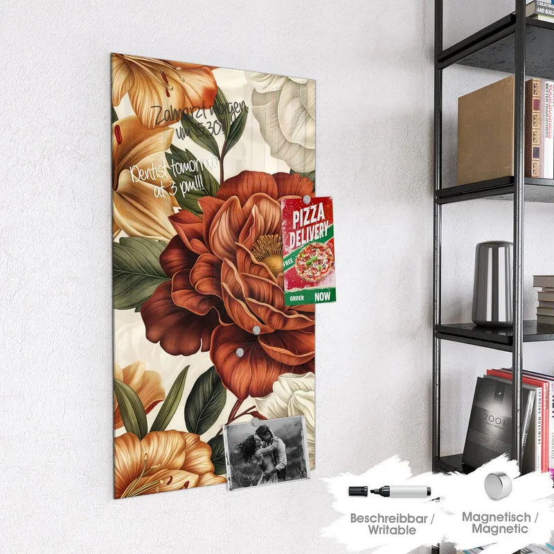 Magnettafel - Vintage Blütenmuster