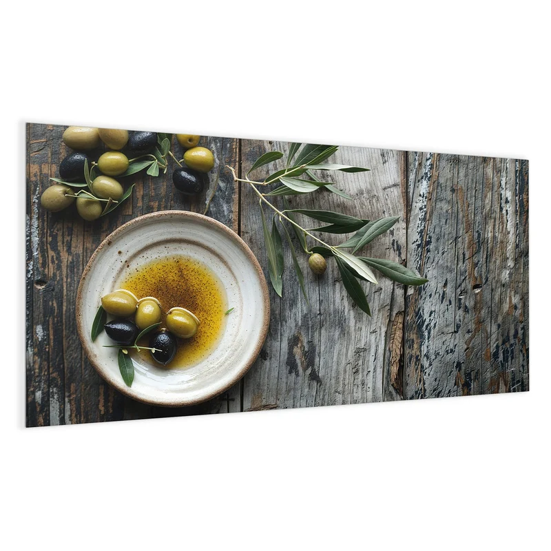Magnettafel - Oliven und Olivenöl