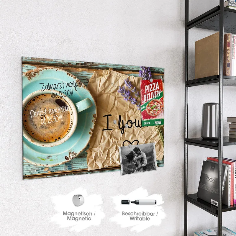 Magnettafel - Tasse und Lavendel