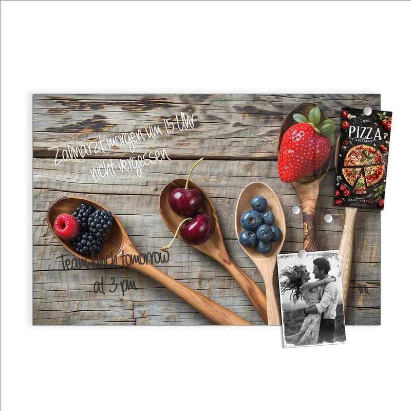 Magnettafel - Holzlöffel mit Beeren