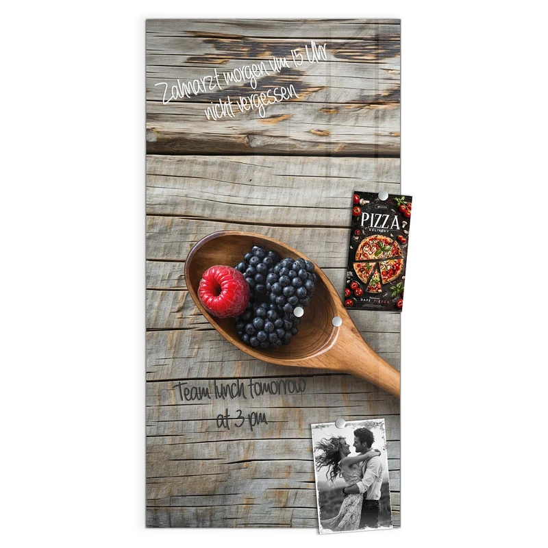 Magnettafel - Holzlöffel mit Beeren