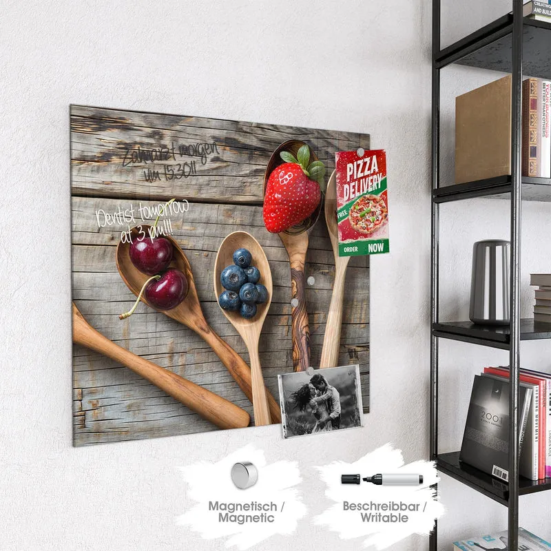 Magnettafel - Holzlöffel mit Beeren
