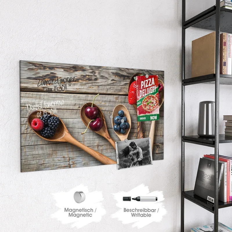 Magnettafel - Holzlöffel mit Beeren