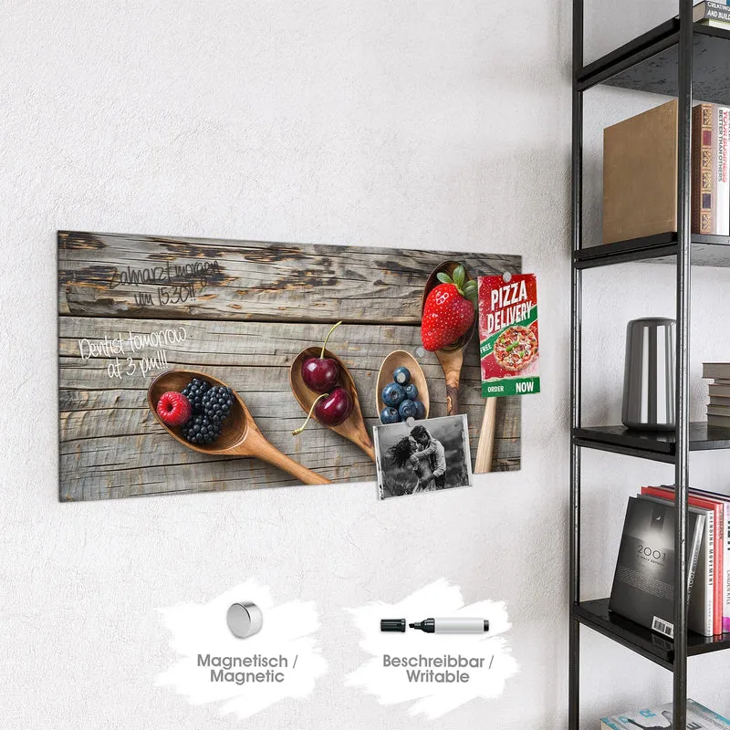 Magnettafel - Holzlöffel mit Beeren