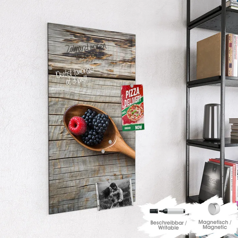 Magnettafel - Holzlöffel mit Beeren