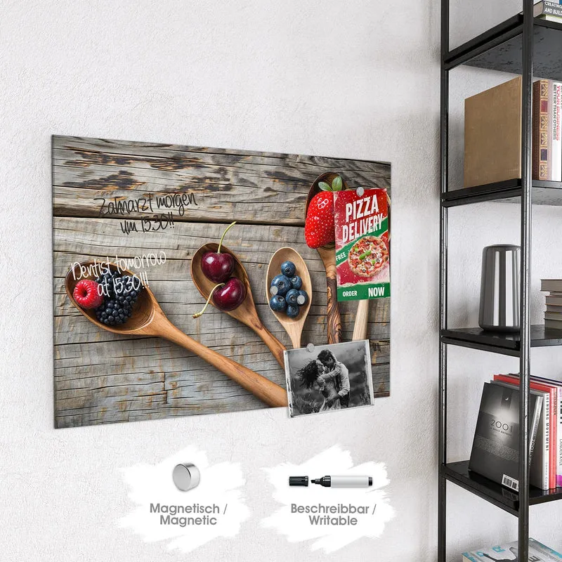Magnettafel - Holzlöffel mit Beeren