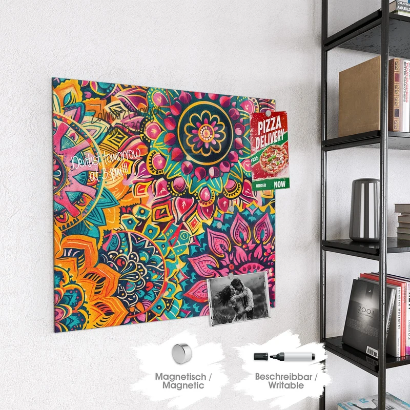 Magnettafel - Bunte Mandalas