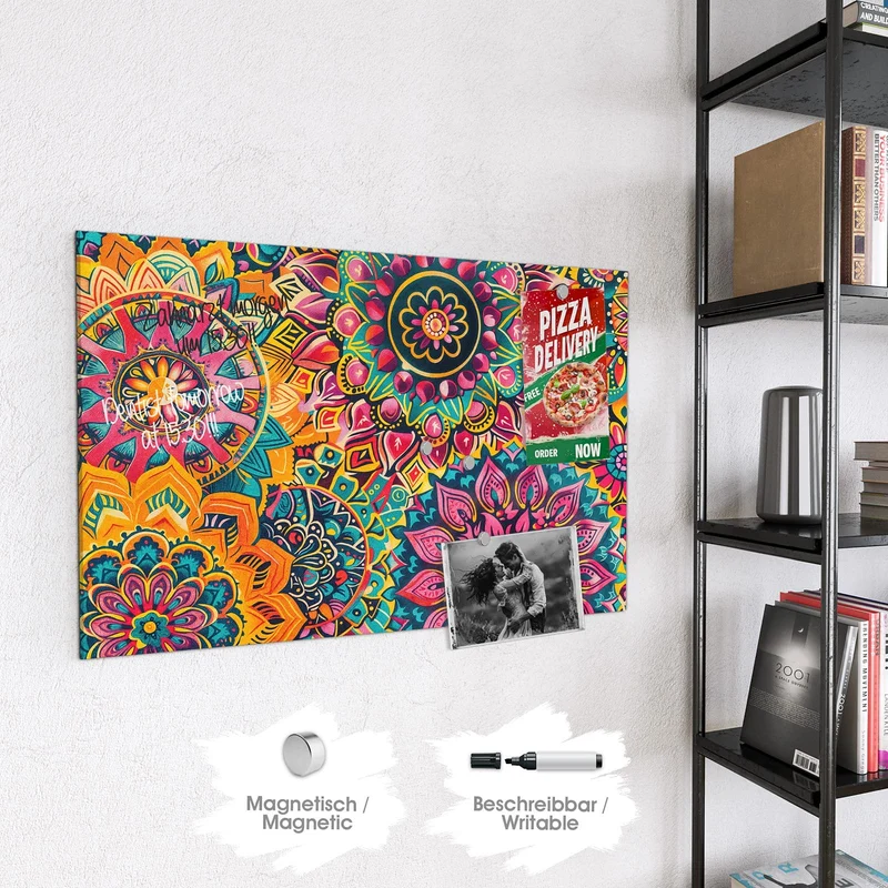 Magnettafel - Bunte Mandalas