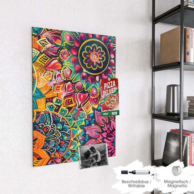 Magnettafel - Bunte Mandalas