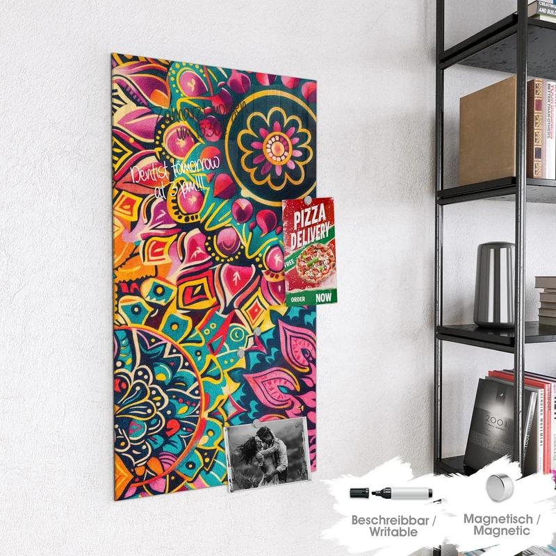 Magnettafel - Bunte Mandalas