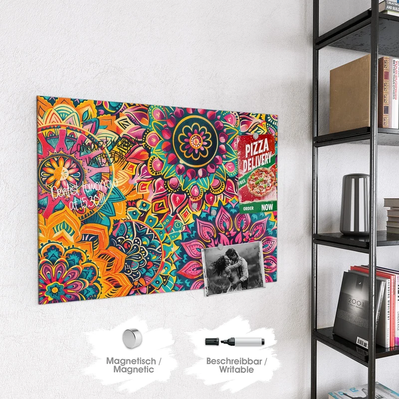Magnettafel - Bunte Mandalas