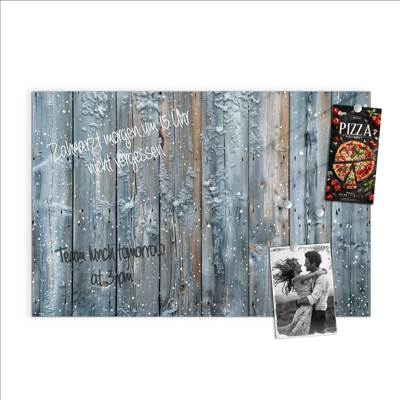 Magnettafel - Winterliche Holzlatten