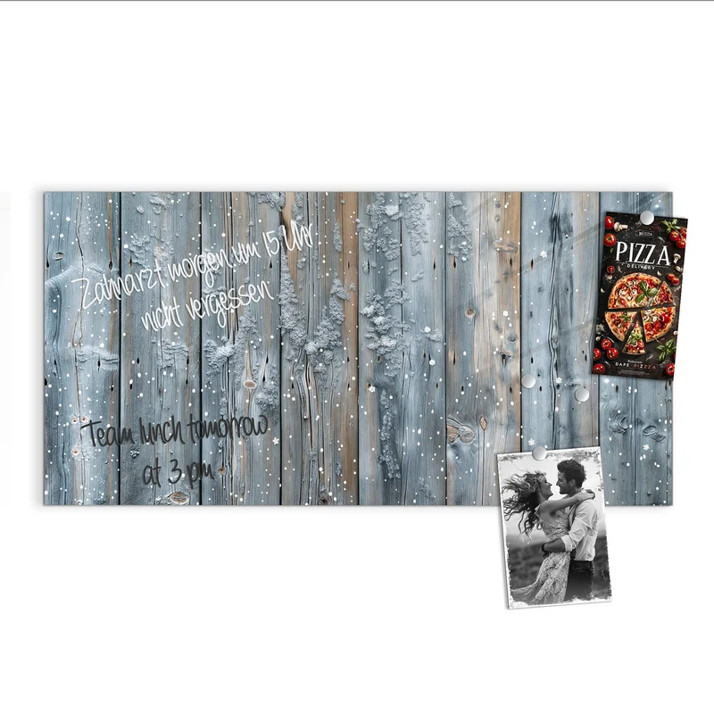 Magnettafel - Winterliche Holzlatten
