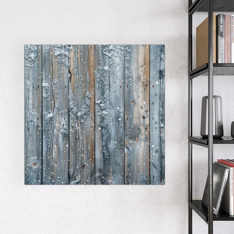 Magnettafel - Winterliche Holzlatten