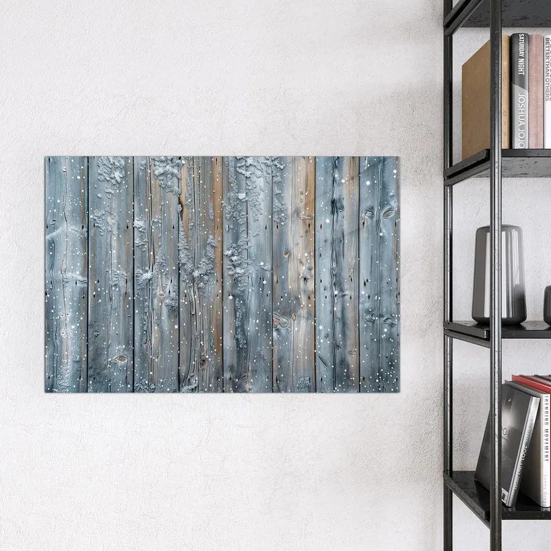 Magnettafel - Winterliche Holzlatten