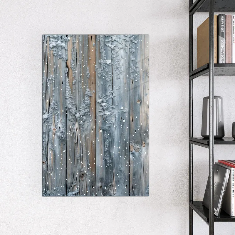 Magnettafel - Winterliche Holzlatten