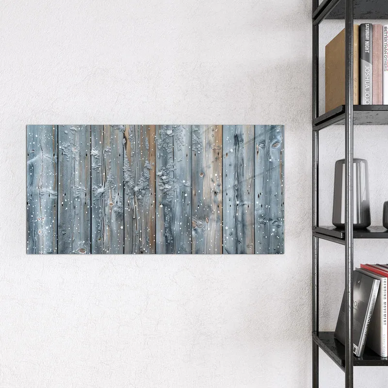 Magnettafel - Winterliche Holzlatten