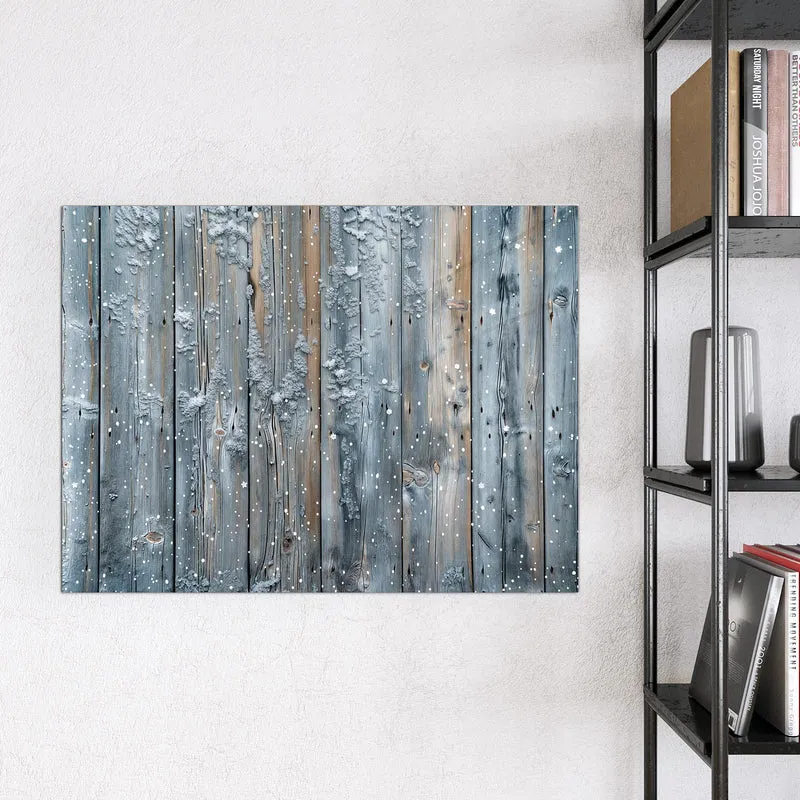 Magnettafel - Winterliche Holzlatten